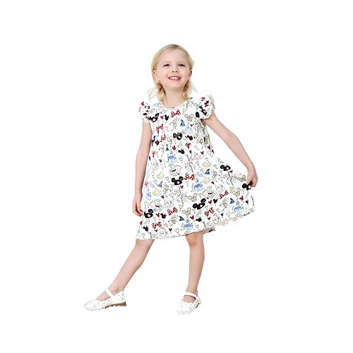 Girls Summer Fashionable Casual Flutter Dress Children's Mickey Dress
