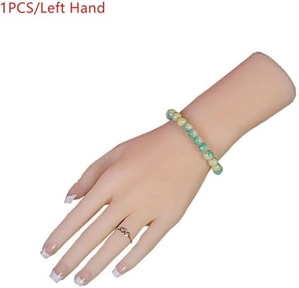 1 maniquí de silicona realista para mano izquierda y derecha, maniquí de mano femenina de silicona (1 mano izquierda)