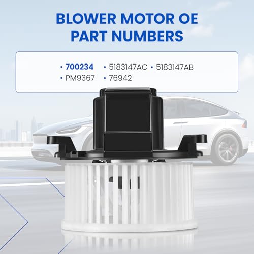 Image of HVAC Blower Motor 700234 Compatible with Chrysler Pacifica Town & Country Voyager, Compatible with Dodge Caravan Grand Caravan, 5183147AC, 5183147AB, PM9367, A /C Blower Motor Assembly