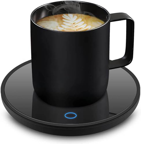 Azyh Calentador de velas, calentador de café inteligente para escritorio, calentador eléctrico de tazas de café con apagado automático, plato calentador de tazas de forma segura para café, cacao,