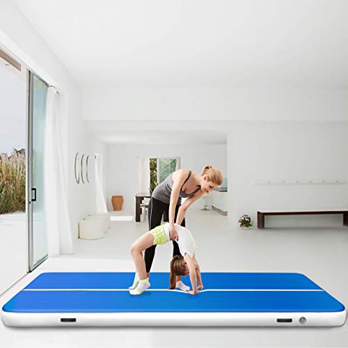 Happybuy Inflatable Gymnastics Tumbling Mat Air Tumbling Track w/Electric Pump Air Floor Mat for Home Use/Cheerleading/Beach/Park and Water (1X3M / 3.2X9.8FT)