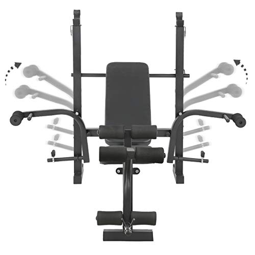 Opvouwbare halterset, verstelbaar, voor fitness en halterbank, krachttraining, met hellings- en hellingscapaciteit, van PU-leer voor gewichtheffen - Image 6