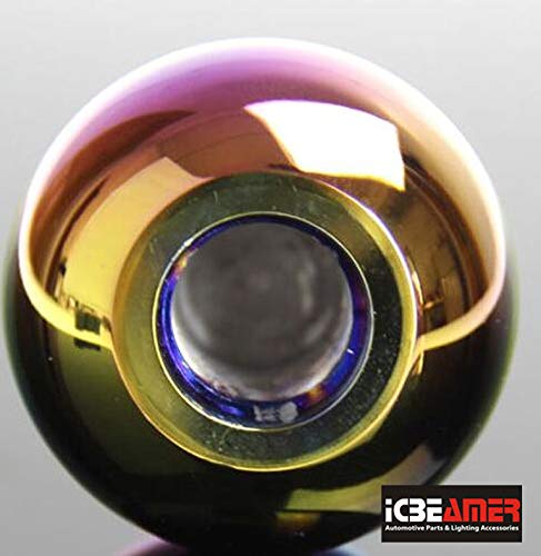 Icbeamer Neo Chrome Aluminum Ball Style Shift Knob, Fit Automatic And 4, 5 And 6 Speed Manual Transmission Vehicles, Interior Car Gear Lever Stick Shift Handle Automotive Replacement Parts, 1 Piece #TOP1