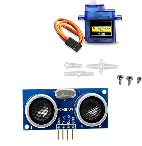 Image of REES52 SG90 Micro Servo Motor With Ultrasonic Distance Sensor 2-400cm Range HCSR04 for Compatible with Arduino