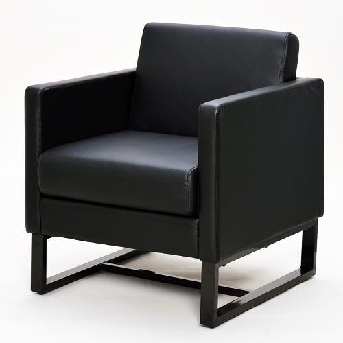 アール エフ ヤマカワ スクエアソファ レザー 1人掛け ブラック GZSSF-L1PBK