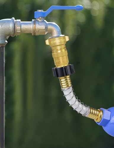 STMOUTUO Brass RV Water Pressure Regulator with Filter Screen - 40-50 PSI Marine Water Regulator for Camper, Travel Trailers - Protects RV Plumbing, Hoses & Kitchen Appliances