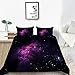 XIGUE Komplet pościeli z mikrofibry Poszwa na kołdrę z 2 poszewkami na poduszki Wszechświat galaktyki gwiaździste niebo135x200CMPoszwa na kołdrę z nadrukiem hipoalergiczna super miękka całoroczna poj