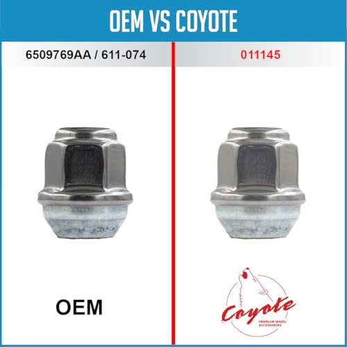 Image of Wheel Accessories Parts 100 Pcs M12x1.5 12x1.5 Thread OEM Style Lug Nuts 1.2 inch Long Chrome 3 /4 inch 19mm Hex Hex Fits Jeep Compass Patriot | Chrysler Grand Caravan Pacifica 6509769AA | 611-074