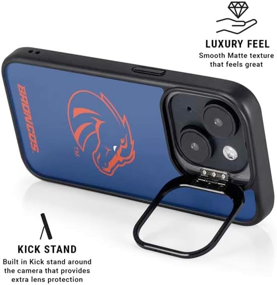 Skinit Kickstand Phone Case Compatible with iPhone 16 - Officially Licensed Boise State University Broncos Mascot Design
