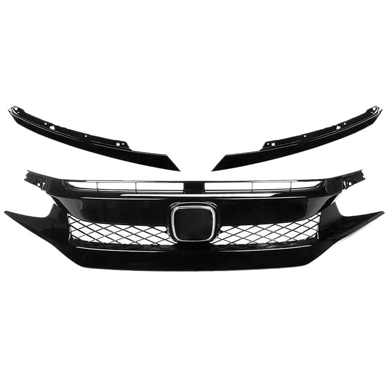 Grille calandre voiture Civic 2016-2021, maille de capot supérieure finition premium