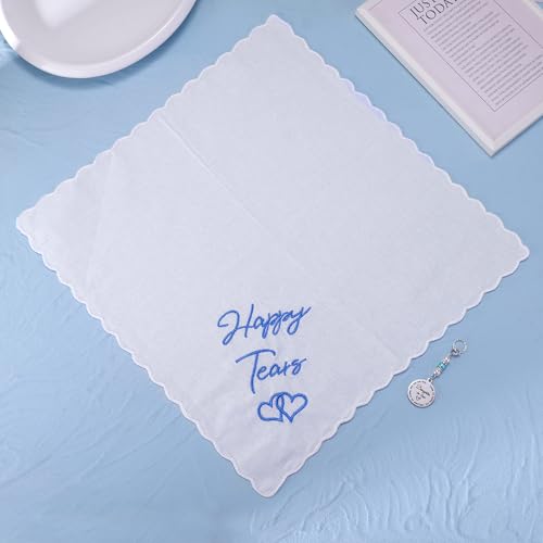Image of MIXJOY Something Blue Gift for Bride, Wedding Day Bridal Blue Pearl Angel Wings Bouquet Garter Charm for Bride to Be