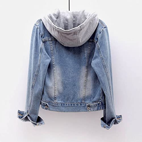 RKSTN Winter Coats Denim Jackets for Women Slim-Fit Hooded Jacket Velvet Jean Blouse Button Hoodies Trendy Hoodie Outerwear4