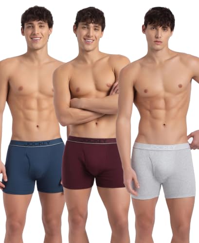 Image of Jockey 8009 Men Super Combed Cotton Rib Solid Boxer Brief with Ultrasoft and Durable Waistband (Pack of 3)