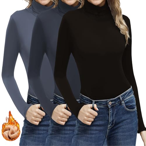 La Mejor Lista de Térmicos para Mujer para comprar online. 41 3 piezas Camisetas Térmicas de Manga Larga para Mujer,Suéter Cuello de Color Sólido,Ropa invierno mujer Ajustadas (MX/US, Alfa, Mediano, Regular, Regular, Estándar, Negro+Gris...