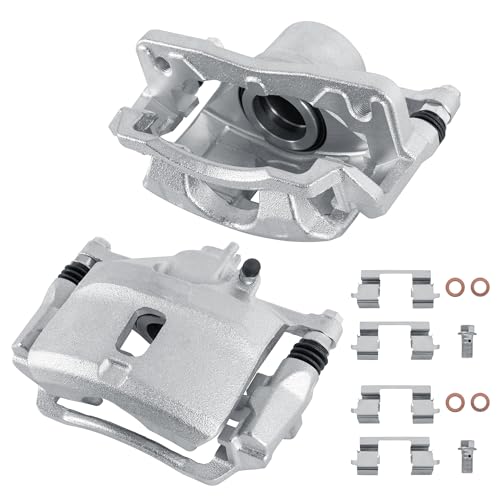 Image of 19B1832 19B1833 Front Disc Brake Calipers Compatible with 1996-2011 Civic | 2PCS Front Driver & Passenger Side Calipers with Bracket, Compatible with 1996-2011 Honda Civic, 1997-2000 Acura EL