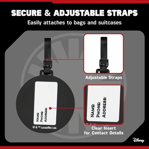 FUL Star Wars 2-Piece Suitcase ID Tag Set with Adjustable Straps, Storm Trooper and Death Star, Multi, One Size4