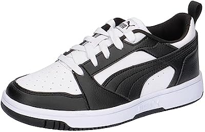 PUMA Unisex Kids Rebound V6 Lo Jr Zapatillas, Puma White Puma Black, 38.5 EU