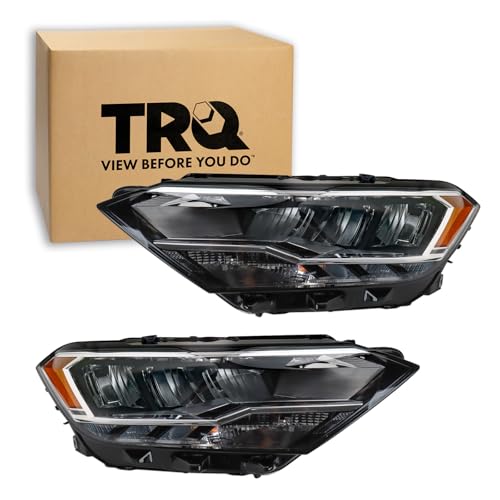 Image of TRQ Driver & Passenger Side Headlight Assembly Set Headlights Driver & Passenger Side Compatible with 2019-2023 Volkswagen Jetta VW2502174 VW2503174