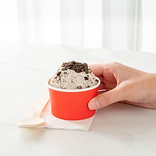 Image of Restaurantware Red 50 Count To Go Cup Disposable 3 x 3 x 1.8 Inches Paper Mini Cup Grease-Resistant Cup Recyclable Durable Design