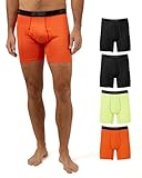 32 Degrees Men 4 Pack Cool Active Boxer Brief | Anti-Odor | Quick Drying | 4-Way Stretch, 2 Black/Citrus/Orange, Large