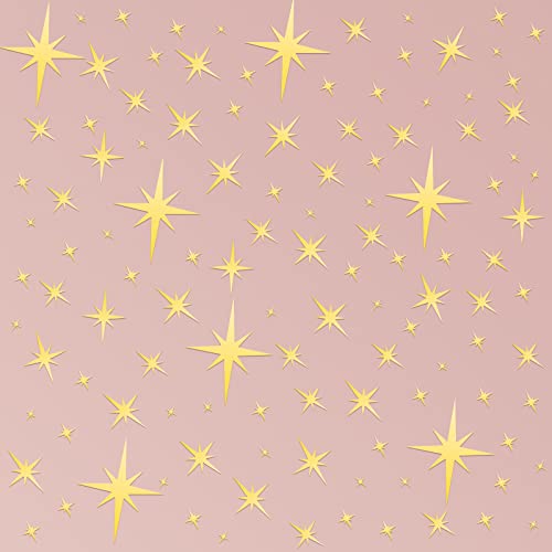 Zonon 82 Pieces Mirror Wall Stickers Star Wall Decals Decor Removable 3D Acrylic Mirror Star Setting Sticker for Ceiling Home Bedroom Living Room...