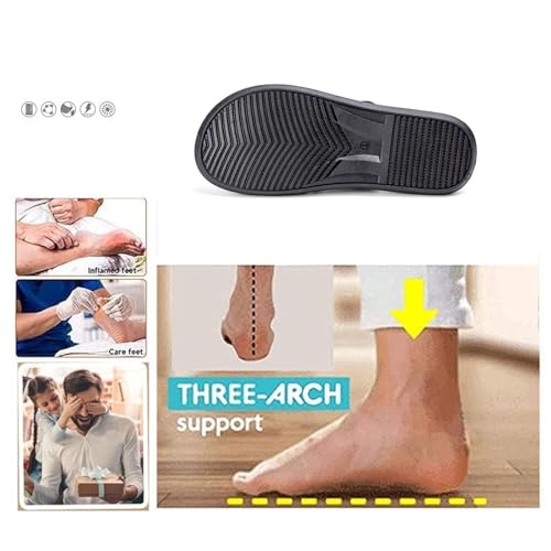 Plantar Fasciitis Sandals for Mens, Summer Comfy Beach Slip on Flat Non-slip Bunion Corrector Sandals, Breathable Orthopedic Orthotic Flip Flops, for Plantar Fasciitis, Arch of Foot4