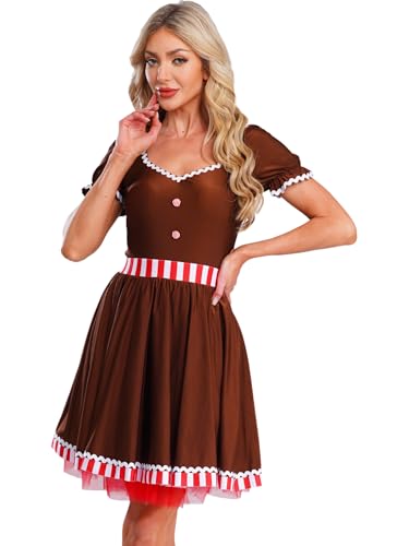 Vestido de pan de jengibre navideño cómodo y favorecedor para evitar disfraces incómodos 3