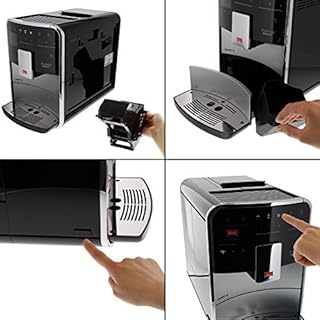 Melitta Barista T Smart - Kaffeevollautomat mit Milchsystem, Kaffeemaschine mit Mahlwerk, für z. B. Cappuccino oder Espresso, App Steuerung möglich, silber/schwarz