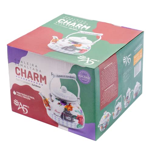 Chaleira Esmaltada 2.5 Litros Charm C/Indução
