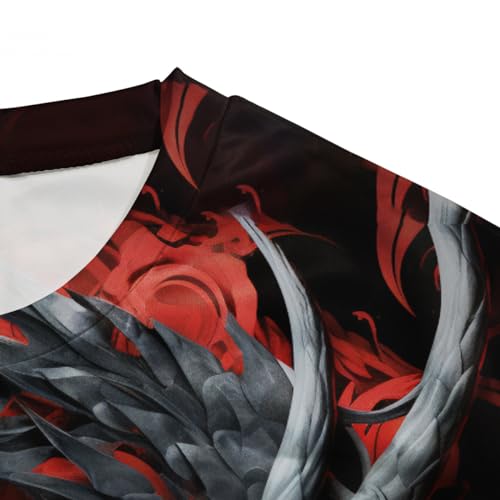 Girren Men's Novelty Dragon T-Shirts 3D Printed Dragon Short Sleeve Tshirts Casual Summer Tee Top,Black3,L by Girren - Used condition - Image 5