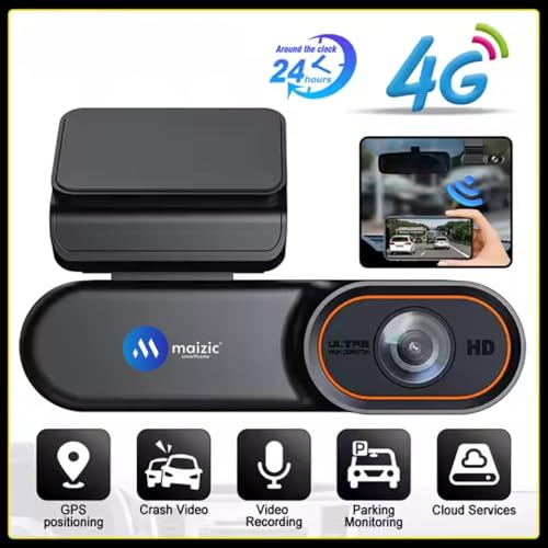 Image of Maizic Smarthome Navic Glide 4G Dash Cam | 1080P Full HD | Mobile Remote Access | GPS Trajectory | Parking Monitor | Low Voltage Cut-Off | Instant Recording | Geo-Fencing | 256GB Card Support