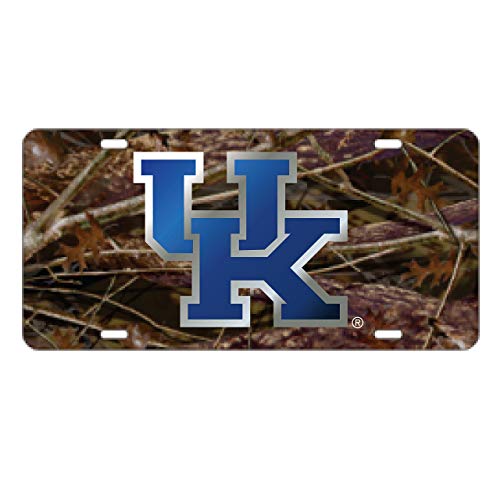 Kentucky Wildcats Acrylic Inlaid Mirrored License Plate Blue UK on Camo
