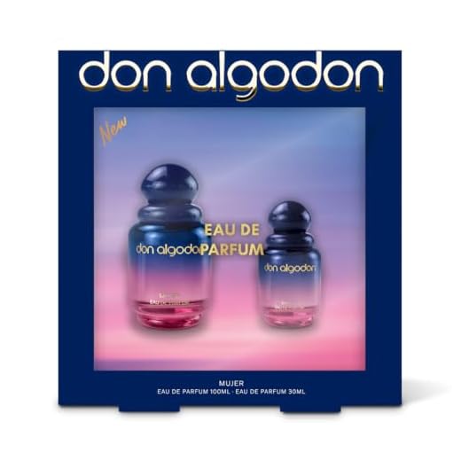 Don Algodón Set Eau de Parfum Mujer | 100 ml + 30 ml | Perfume floral gourmand con lirios del desierto, coco e iris | Fragancia intensa, femenina y elegante | Ideal para regalo