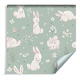 Muralo Carta da Parati Adesiva Bianco Coniglio - 10m x 50 cm