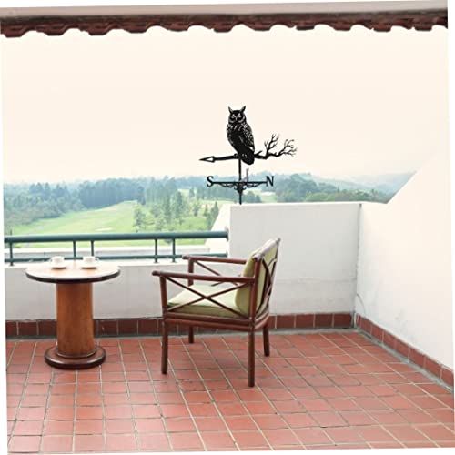 Wetterfahne Eule Edelstahl Gartenstecker Retro Wetterhahn Richtungsanzeige Edelstahl Windfahne Gartenstecker Wetterfahne Windmesswerkzeuge – Bild 3