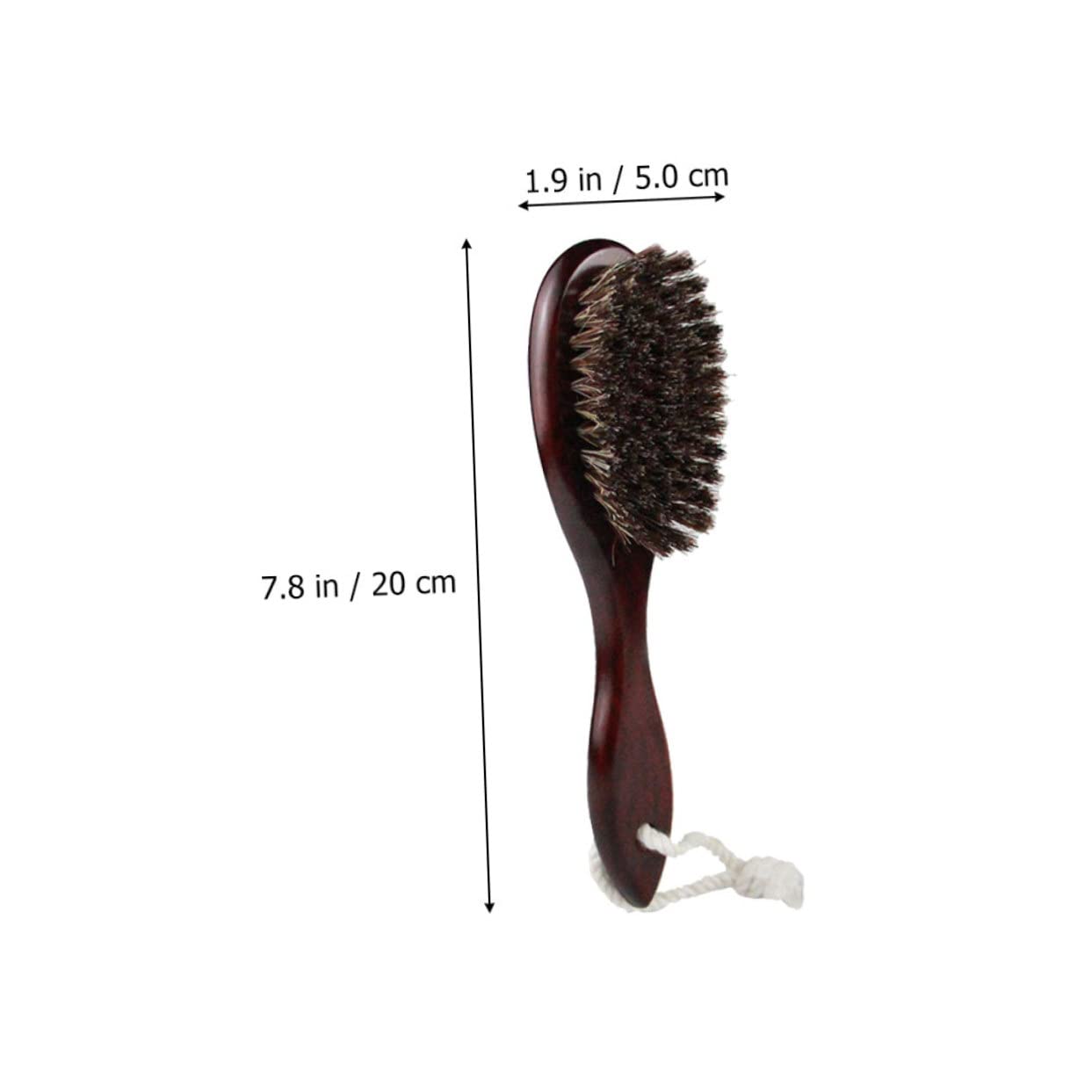 SOESFOUFU Natural Wood Handle Vented Hair Brush Tangle Brush Beard Brush Men's Face Cleaning Brush Curved Shaving Brush Wool Brush (dark)
