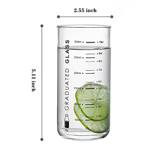 Glass Measuring Cup 10 Oz For Milk,Juice,Milkshake, Vegetable, Coffee, Salad, Ice Cream (Black) #TOP1