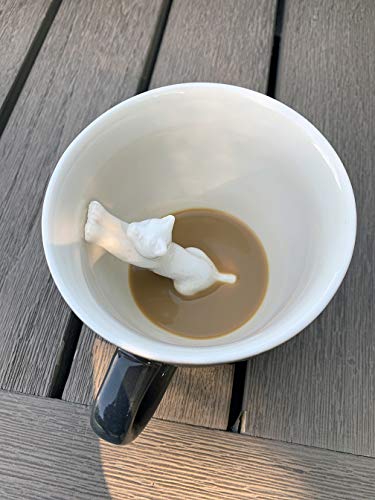 Creature Cups Cat Stretch Ceramic Cup (11 Ounce, Dark Grey) - Hidden Animal Inside - Stretching Kitty Cat Mug - Birthday And Housewarming Gift For Coffee & Tea Lovers #TOP4