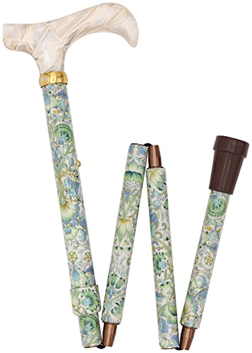 リバティプリントを纏った美しく、優しい折りたたみ杖（ロデン） 女性用 軽量 おしゃれ 杖 ステッキ 【適応身長:約138〜165cm／レザー調ストラップ付き】のサムネイル