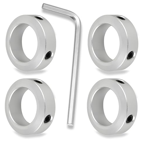 4 Stück Stellringe 20mm, Wellensicherungen, Edelstahl Stellringe mit Innsechskant, Begrenzungsring für Wellenverbindungen Sackkarren Reifen Bollerwagen Achsen(Silber)