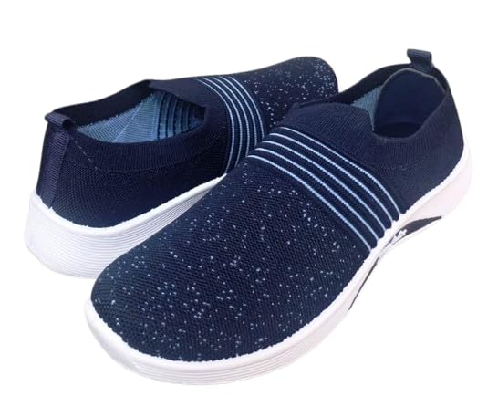 Image of Men's Slip-On Sneakers, Lightweight Breathable Knit Casual Shoes with Flexible Sole, Comfortable Walking Shoes