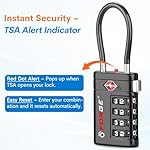 Forge TSA Approved Luggage Locks 4 Digit Combination TSA Travel Locks with TSA008, Open Alert Indicator, Zinc Alloy Body for Luggage, Suitcase, Backpack, and More. Black 2 Locks. - Image 4