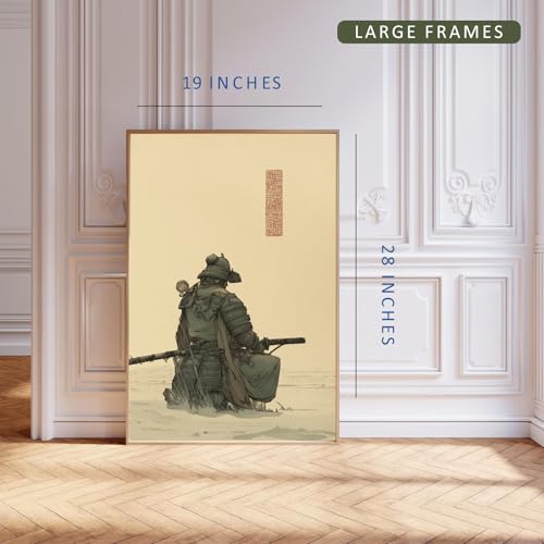Image of Gamya Framed Japan Samurai Theme Wall Painting Posters For Office, Living Room, Bedroom Wall Decor - Japanese Japandi Samurai Aesthetic Room Decor (Tiger & Samurai, 19x29 Inches, Framed)