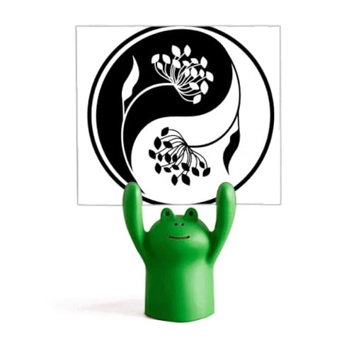Pince mémo grenouille yin-yang noir et blanc comme idée cadeau originale