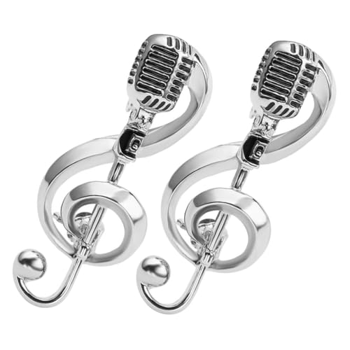 LIGIGWASH 2 Pezzi Spille Music Note Vintage Microfono in Set Brooch Musicale per Accessori Retro per