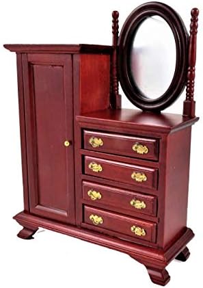 Melody Jane Dollhouse Mahogany Combination Wardrobe Miniature 1:12 Bedroom Furniture