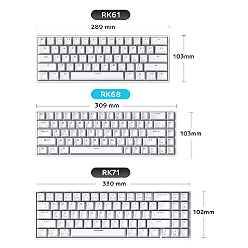 Image of RK ROYAL KLUDGE RK68 Hot-Swappable 65% Wireless Mechanical Keyboard, 65% 68 Keys Compact Bluetooth Gaming Keyboard with Standalone Arrow /Control Keys, Quiet Red Switch