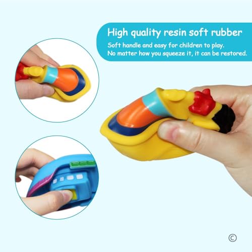 Bath Toys Floating Bath Boat Toys(6PCS),Baby Soft Rubber Bath Time Toys,Bathtub Learning Bathtub Toys and Soft Bath Toys for Toddlers - Image 4