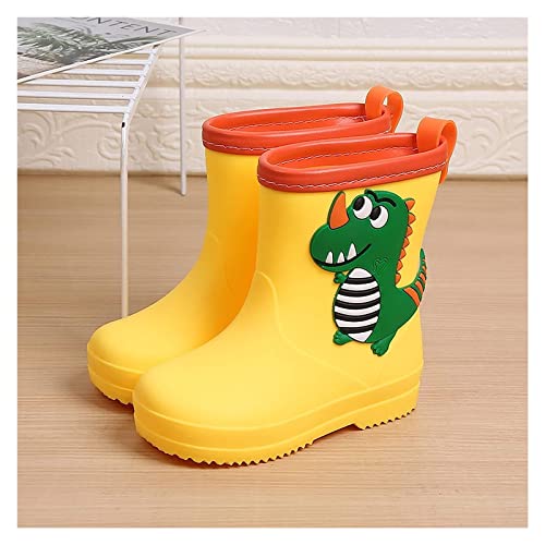 Acics Classic Children Rainboots Pvc Rubber Children Water Shoes Waterproof Rain Boots Kids Baby Cartoon Black Shoes For Girls (Pink, 5.5-6 Years) (Color : Yellow, Size : 7-8 Years) #TOP1