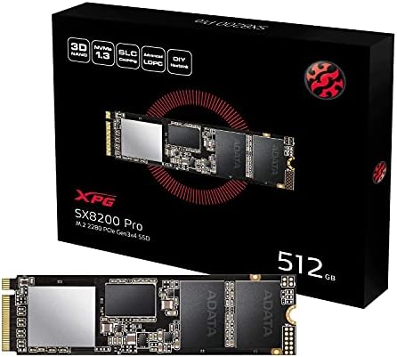 XPG SX8200 Pro 512GB 3D NAND NVMe Gen3x4 PCIe M.2 2280 Solid State Drive R/W up to 3350/2350MB/s SSD (ASX8200PNP-512GT-C)
